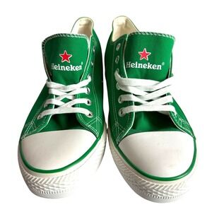 Heineken Beer Green Canvas Low Tops Men's Size 10.5 (Converse Style) Womens 12.5